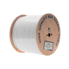 RG6 1000FT Cable Bulk Coaxial Wire Dual Shield 18AWG White Coax Satellite TV
