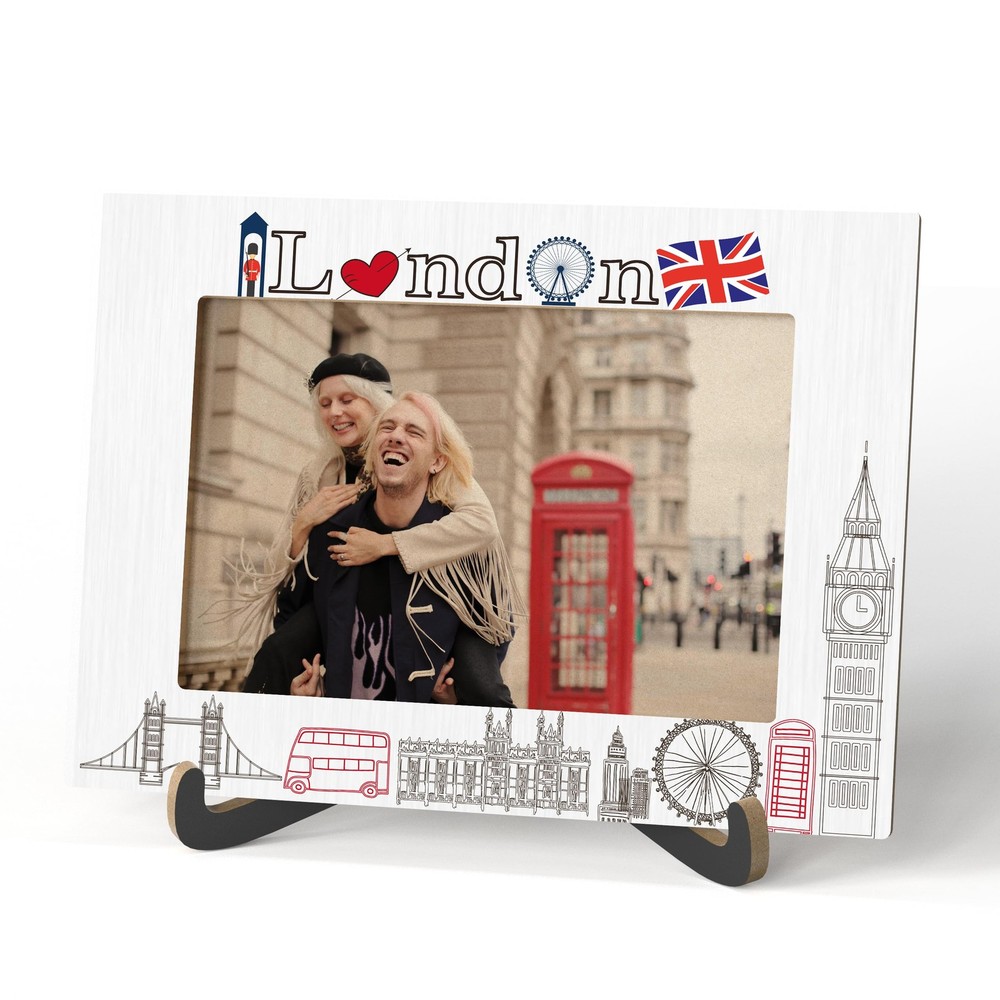Qiwog London Photo Frame – Tourist Attractions 5.7 x 8 inches, Rustic
