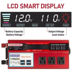 Car Power Inverter 5000W DC 12V To AC 110V Pure Sine Wave Solar Converter 4 USB