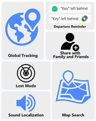 2026 Air Tracker Tags Item Locator for Android & iOS Bluetooth classic black