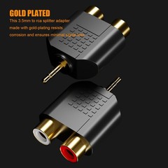 3.5MM to RCA Splitter Adapter, Gold Plated 3.5 mm TRS to Dual RCA Female Jack…