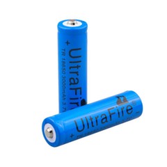 3.7V Button Top Rechargeable Battery 3000mAh Lithium Cell Charger For Flashlight
