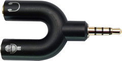 2 Pack 3.5mm Headphone and Mic Splitter Adapter U Shaped Audio Stereo Converter