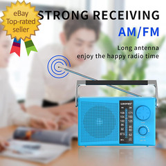 AM/FM Radio with Best Reception AC or Battery Operated Portable Radio with Big