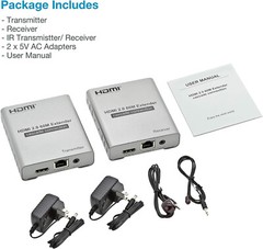4K@60HZ HDMI 2.0 Extender Cat5e/Cat6/Cat7 Loop-Out, IR Control, Cascading