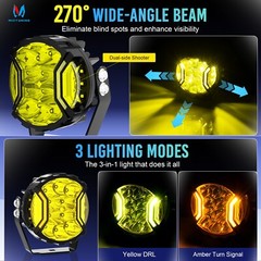 MICTUNING 5 inch 4″ LED Work Light LED Pods Spot Flood Offroad Driving Fog Lamps