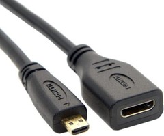 Micro HDMI Type D Male To HDMI Type A Female Cable Adapter Converter Connector