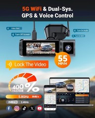 Vantrue Nexus 5S (N5S) 360 Degree WiFi Dashcam GPS LTE Support 1TB Support