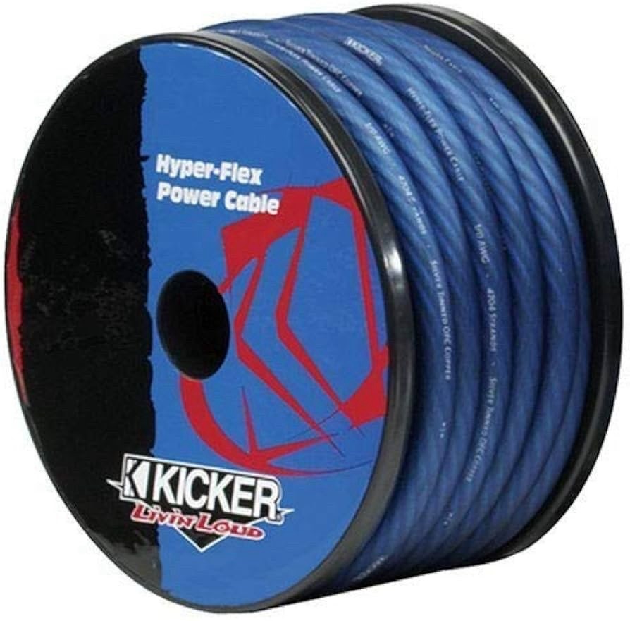 25 FEET ROLL 0/1 AWG KICKER OFC POWER CABLE SPOOL BLUE 0 GAUGE