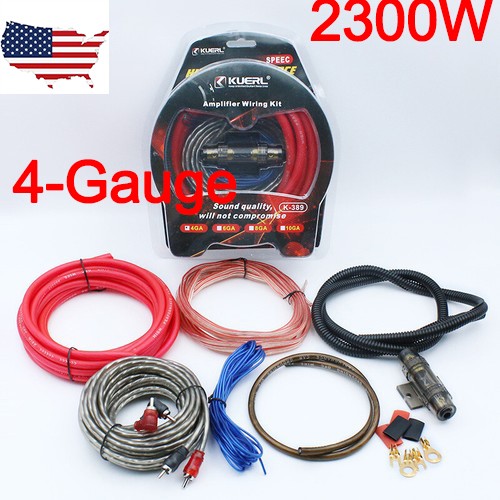 2300W 4 Gauge Car Audio Cable Kit Amplifier Install Amp RCA Subwoofer Sub Wiring