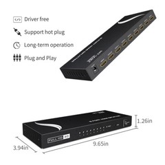 MT-VIKI 4K Powered HDMI Splitter 1 in 8 Out 1×8 for TV Satellite Monitor