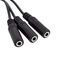 AUX Headphone Splitter Cable 3.5mm Male to Triple Female Stereo Adapter