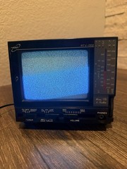 Vintage D&S RTV-002 4.5″ B/W Mini TV & AM/FM Radio Retro 1991 Prop Tested Works!