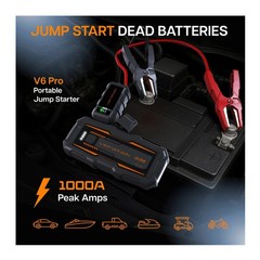 Veratek V6 Pro Portable Vehicle Jump Starter with 12V Battery Booster