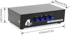 3 In 1 Out Component AV Video Switch Box, Composite 3 RCA AV Splitter RGB