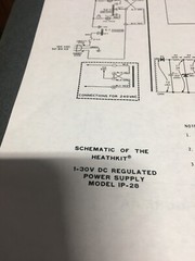 Heathkit 1-30 VDC REGULATED POWER SUPPLY MODEL 1P-28 C. Manual + SCHEMATIC