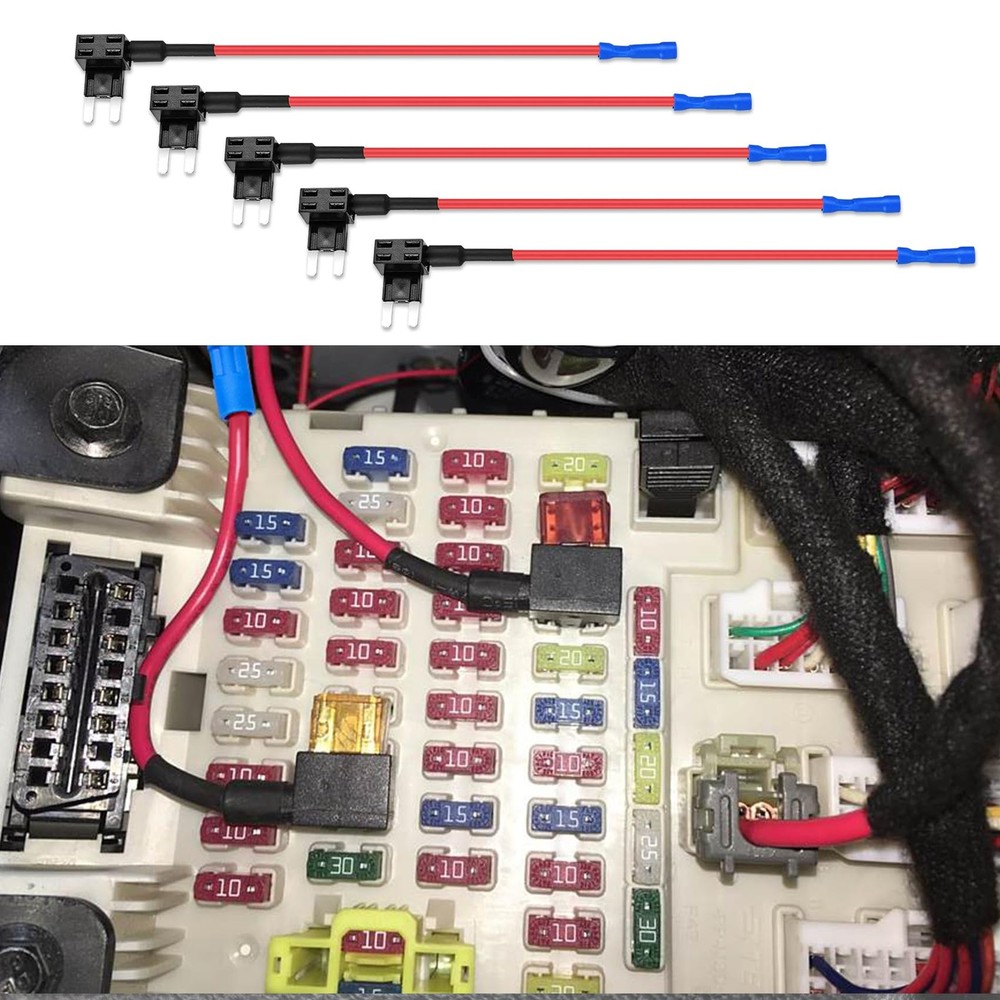 HAOBO 5-Pack Add-A-Circuit Fuse Tap, 12V Standard Mini Micro2 and Low Profile Ta