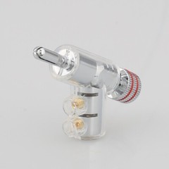 4pcs Rhodium Plated LOCK SPEAKER CABLE BANANA PLUG CONNECTOR jack