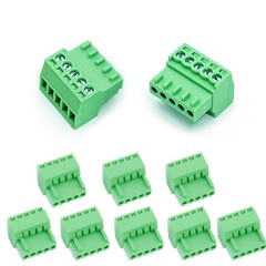 5 Pin 2.54mm Pitch Screw Terminal Block Pluggable Male Plug 10 PCS