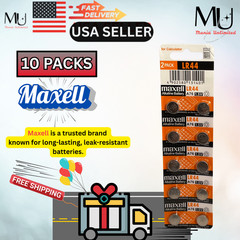 10 Piece LR44 Maxell Coin Alkaline Battery AG13 A76 357 L1154 Expire Date 2032+