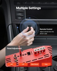 VEVOR Monoblock Car Amplifier Class D Subwoofer Amplifier 1500W RMS 1/2/4 Ohm