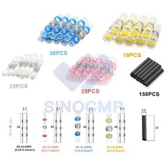 250pcs Waterproof Solder Seal Sleeve Heat Shrink Butt Wire Connectors Terminals