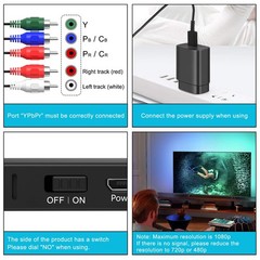 HDMI to Component Converter, HDMI to YPbPr Adapter Support 1080P/720p , VCD, …