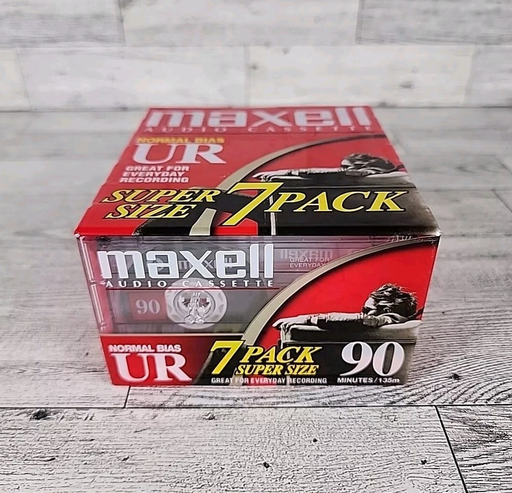 MAXELL UR 90 Normal Bias Cassette Tapes NOS Audio 7 Pack