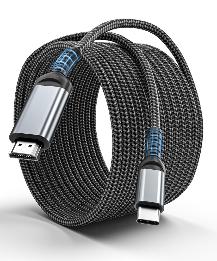USB C to HDMI Cable 3/15ft 4K Gold-Plated Plugs, Aluminum | Thunderbolt 3/4 Comp