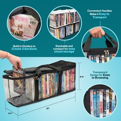 DVD, Blu-Ray Storage Organizer 2 Storage Bags 40 DVD Each (80 Total) w/ DIVIDERS