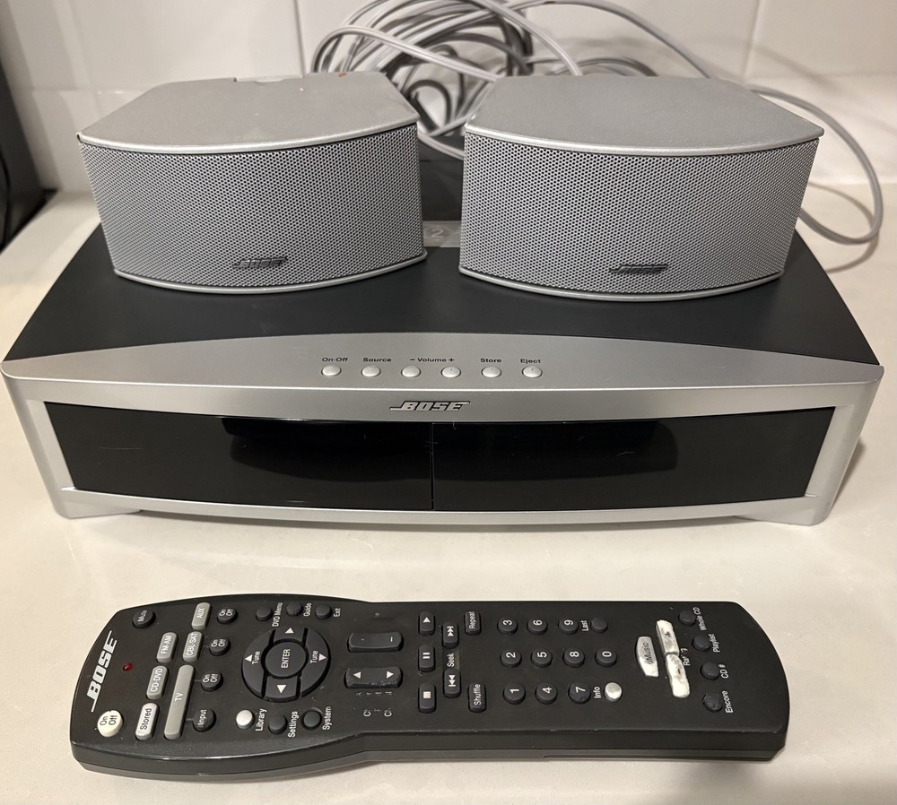 Complete Bose 3-2-1 Series II Media: Remote, Speakers, Wires & Module Sold As-Is