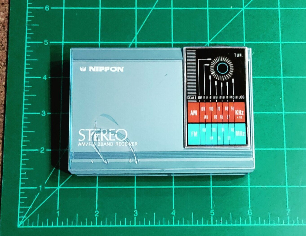 Nippon AM/FM 2Band Receiver Radio Light Blue Hong Kong British Design Reg Pend.
