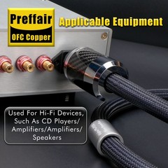 Carbon Fiber Fever Power Cable AC Power Wire, For PS-950 Alpha-OCC Conductor New
