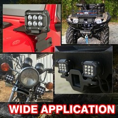 2x 3″ Inch LED Work Cube Light Bar Pods fog Lamps for Pickup SUV UTV 4WD offroad
