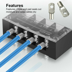 140/240X Battery Cable Lug Tinnrd Copper Ring Crimp Terminals Wire Connector Kit