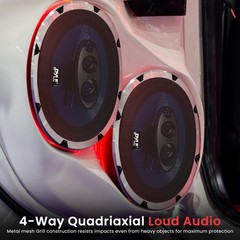 Pyle 6×9″ 400W 4-Way Car Coaxial Audio Speakers 130W RMS Blue PL6984BL