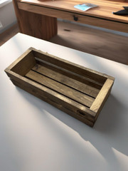 Rustic Wooden Cassette Tape Holder Crate – Vintage Audio Storage Box Organizer