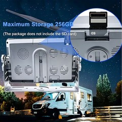 10.1″ Wireless Monitor DVR 4x Solar Magnet Standby Backup Camera For Trailer RV