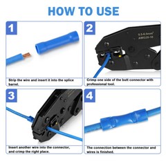 500/100Pcs Straight Butt Connectors Crimp Insulated PVC Wire Splice Terminal Kit