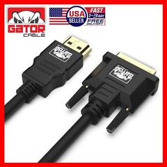 DVI to HDMI Cable Male To Male HD Laptop PC 1080P Monitor Cord HDTV Projector