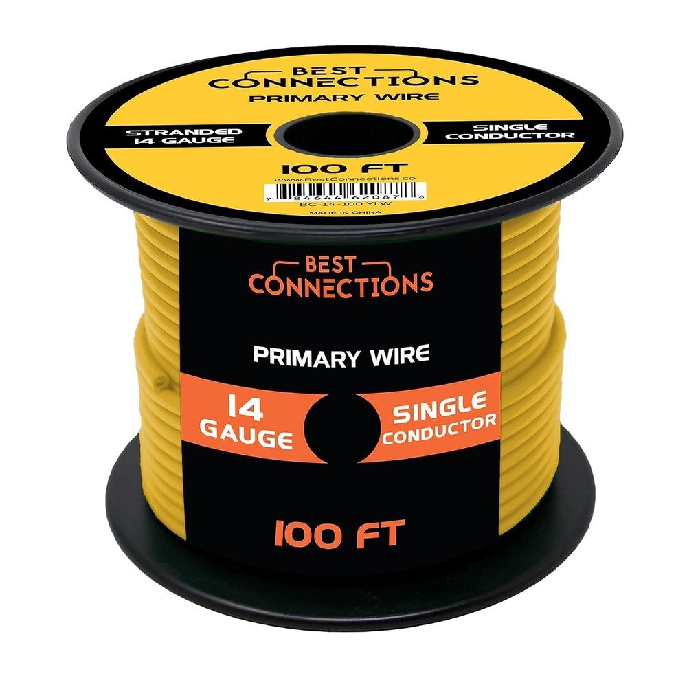 BEST CONNECTIONS 14 Gauge Automotive Primary Wire, 100ft (Various Color Options)