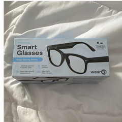 weariQ Wireless Smart Glasses Black Glossy Frame Touch Control Open Ear Sound