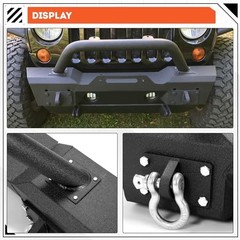Stubby Front Bumper Compatible With 2007-2024 Jeep Wrangler JK JL Style1