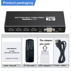 4K matrix HDMI Video Wall Controller 1 In 4 Out HDMI DVI Screen Stitch Processor