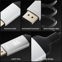 USB-C to DisplayPort 1.4 Adapter Video Connection Cable 8K@60Hz Length 1.2M