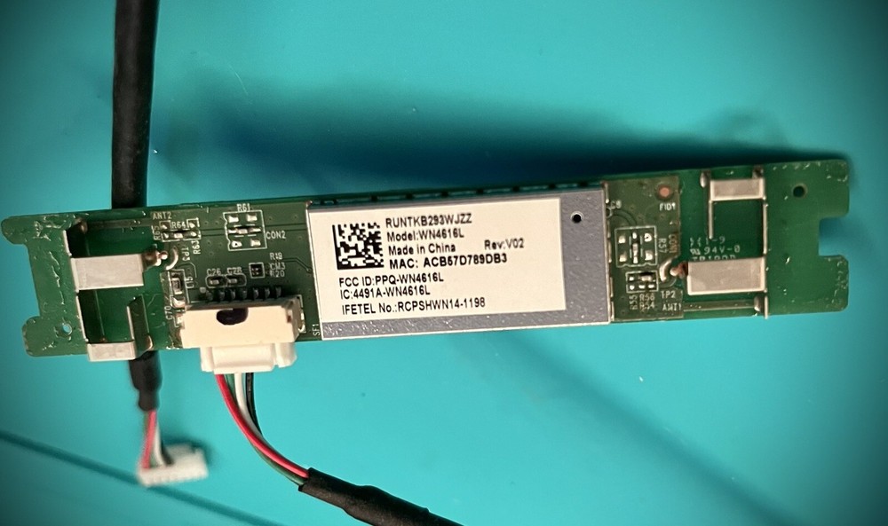 Sharp Wireless Wifi LAN Module Part # RUNTKB293WJZZ for Several Sharp TVs Listed