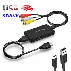 RCA to HDMI Converter with Aspect Ratio Switch (4:3/16:9) 1080P/720P AV to HDMI