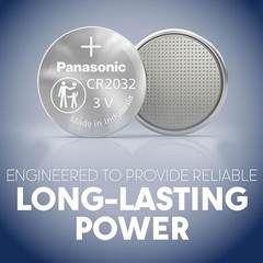 Panasonic CR2032 3.0 Volt Long Lasting Lithium Coin Cell 4 Count (Pack of 1)