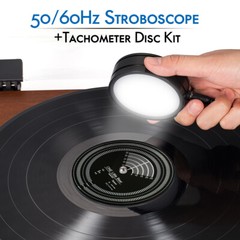 50/60Hz LP Turntable Speed Test Lamp Hand-held Strobe Unit & Stroboscopic Disc