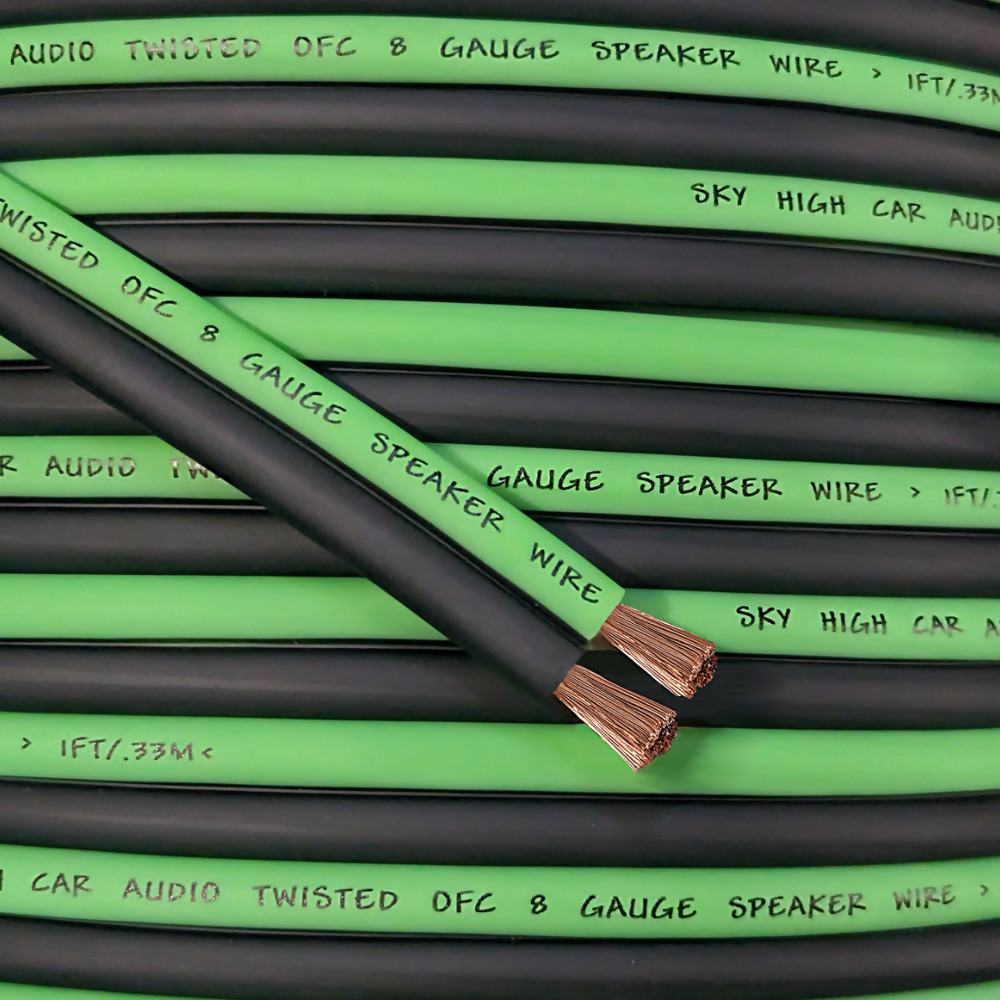 25′ feet OFC TRUE 8 Gauge AWG GR/BK Oxygen Free Speaker Wire Car Home Audio
